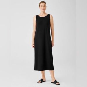 Eileen Fisher black midi dress